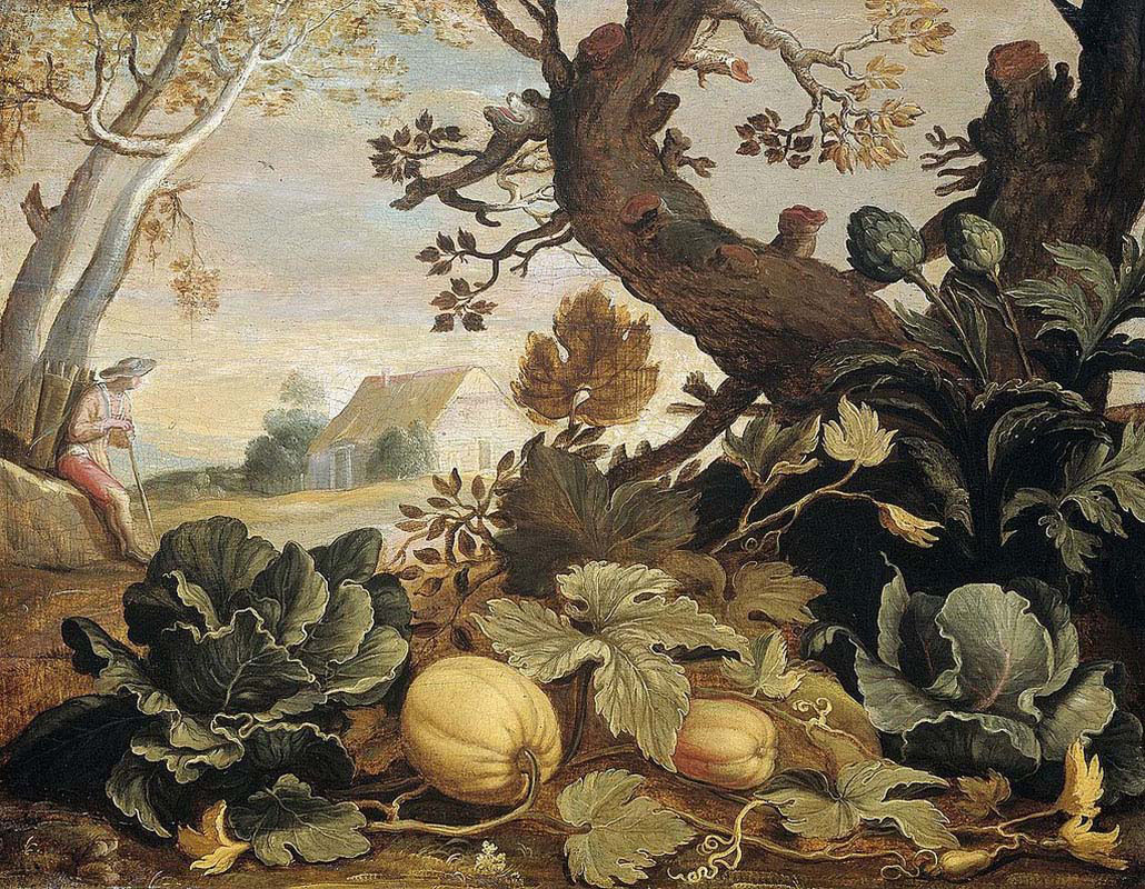 landscape with vegetables in the foreground